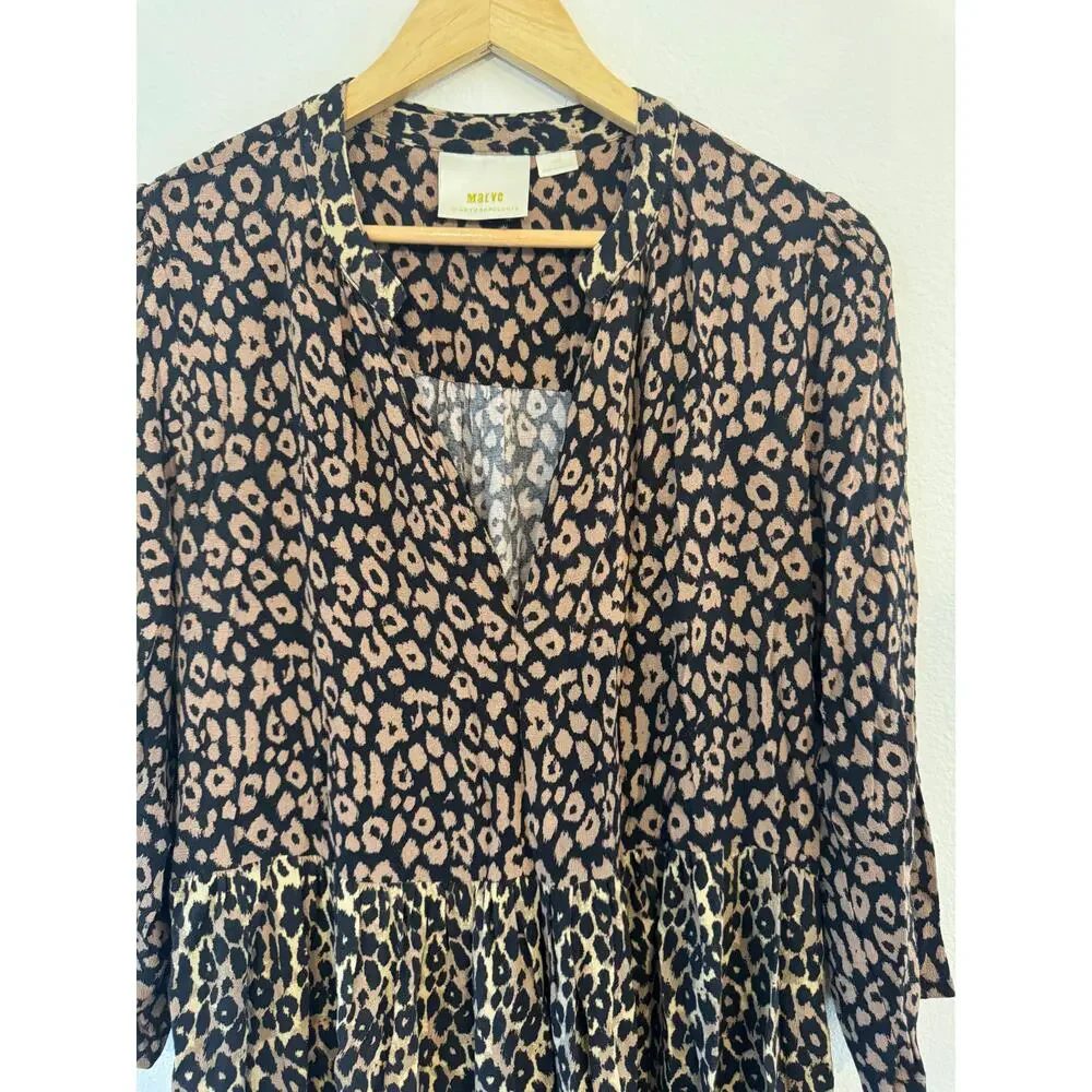 Maeve black cheetah print midi dress - Picture 2 of 5